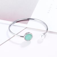 Nuevo Comercio Exterior Europeo Y Americano Simple Cristal Verde Pulsera De Perlas Abiertas Para Mujer Suministro De Accesorios Al Por Mayor main image 3