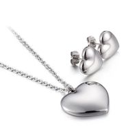 Heart Necklace Couple's Earrings Fashion Titanium Steel Women's Necklace Clavicle Necklace And Earrings Suite Factory Wholesale main image 1