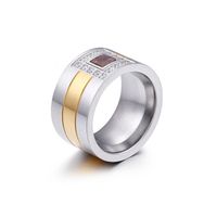 Simple Stainless Steel Micro-inlaid Zircon Multi-color Ring Wholesale Nihaojewelry main image 1