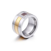Simple Stainless Steel Micro-inlaid Zircon Multi-color Ring Wholesale Nihaojewelry main image 2