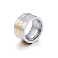 Simple Stainless Steel Micro-inlaid Zircon Multi-color Ring Wholesale Nihaojewelry main image 3