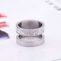 New Simple Hollow Double-layer Zircon-studded Stainless Steel Ring Wholesale Nihaojewelry main image 4
