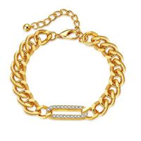 Thick Flat Chain Diamond Bracelet Wholesale Nihaojewelry main image 1
