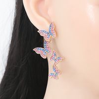 Korean Style Diamond Butterfly Earrings Wholesale Jewelry Nihaojewelry main image 6