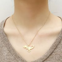 304 Stainless Steel 18K Gold Plated Fashion Plating Dinosaur Necklace main image 3