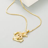 Retro Creative Hollow Snake-shaped Anchor Copper Micro-inlaid Zircon Necklace Wholesale Nihaojewelry main image 3