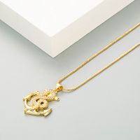 Retro Creative Hollow Snake-shaped Anchor Copper Micro-inlaid Zircon Necklace Wholesale Nihaojewelry main image 4