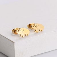 Titanium Steel Plating 18k Gold Elephant Pendant Necklace Earrings Set Wholesale Nihaojewelry main image 5