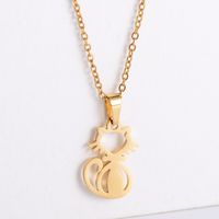 New Trend Cut And Polished Cat Pendant Necklace Earrings Set Wholesale Nihaojewelry main image 3