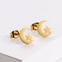 Simple Moon Star Clavicle Chain Earrings Set Wholesale Nihaojewelry main image 5