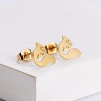 Titanium Steel Nine-tailed Fox Pendant Necklace Earrings Set Wholesale Nihaojewelry main image 5