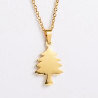Fashion Titanium Steel Christmas Tree Necklace Earrings Set Wholesale Nihaojewelry main image 3