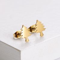 Fashion Titanium Steel Christmas Tree Necklace Earrings Set Wholesale Nihaojewelry main image 4