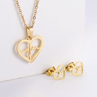 Stainless Steel 18K Gold Plated Korean Style Plating Heart main image 1