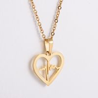 Stainless Steel 18K Gold Plated Korean Style Plating Heart main image 3