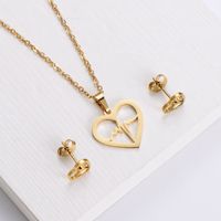 Stainless Steel 18K Gold Plated Korean Style Plating Heart main image 4