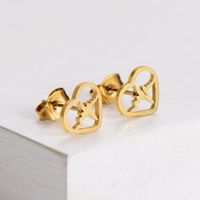 Stainless Steel 18K Gold Plated Korean Style Plating Heart main image 5