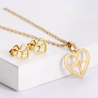 Stainless Steel 18K Gold Plated Korean Style Plating Heart main image 6