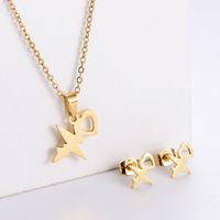 Aml Titanium Ornament Fashion Suit Ecg Earrings Autumn New Heart-shaped Pendant Cross-border Supply main image 1