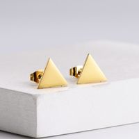 Titanium Steel Electroplating 18k Gold Triangle Glossy Pendant Jewelry Set Wholesale Nihaojewelry main image 4
