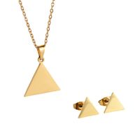 Titanium Steel Electroplating 18k Gold Triangle Glossy Pendant Jewelry Set Wholesale Nihaojewelry main image 6