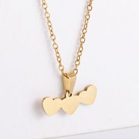 Fashion Stainless Steel Small Glossy Heart Necklace Earrings Set Wholesale Nihaojewelry main image 3
