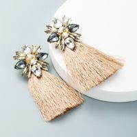 Bohemian Glass Flower Long Color Tassel Earrings Wholesale Nihaojewelry main image 3