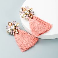 Bohemian Glass Flower Long Color Tassel Earrings Wholesale Nihaojewelry main image 4