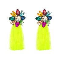 Bohemian Glass Flower Long Color Tassel Earrings Wholesale Nihaojewelry main image 6
