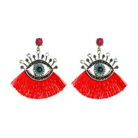European And American Exaggerated Turkish Blue Eyes Tassel Earrings Fashionable Personalized Fan-shaped Devil Eyes Ins Earrings main image 6