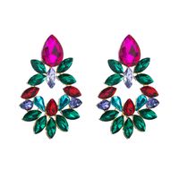 Fashion Alloy Diamond-studded Glass Diamond Flower Geometric Earrings Wholesale Nihaojewelry main image 6