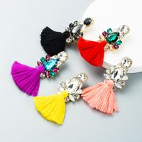 Bohemian Glass Diamond Tassel Earrings Wholesale Nihaojewelry main image 1