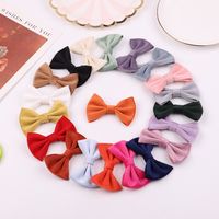 Cross-border New Arrival Autumn And Winter Children's Corduroy Cute Hairpin Bow Floral Side Clip Full Cloth Wrapper Baby Hair Accessories Female main image 6