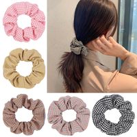 Cute Houndstooth Printed Folds Hair Scrunchies Set Wholesale Nihaojewelry main image 2