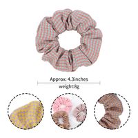 Cute Houndstooth Printed Folds Hair Scrunchies Set Wholesale Nihaojewelry main image 3
