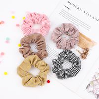 Cute Houndstooth Printed Folds Hair Scrunchies Set Wholesale Nihaojewelry main image 6