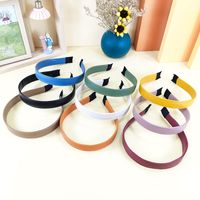 Korean Candy Color Pu Wide Headband Wholesale Nihaojewelry main image 2