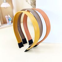 Korean Candy Color Pu Wide Headband Wholesale Nihaojewelry main image 5