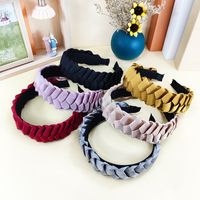 Korean Style Dough-twist Style Plaits Headband Fabric Candy Color Pressure Non-slip Headband Wide Edge Sweet All-matching Pure Color All-matching Hair Accessories main image 3