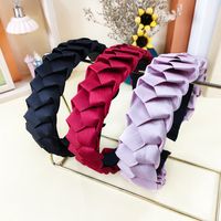 Korean Style Dough-twist Style Plaits Headband Fabric Candy Color Pressure Non-slip Headband Wide Edge Sweet All-matching Pure Color All-matching Hair Accessories main image 5