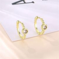 Boucles D&#39;oreilles Rondes En Cuivre Avec Un Seul Zircon Micro-incrusté En Gros Nihaojewelry main image 4