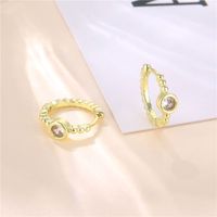 Round Micro-inlaid Single Zircon Copper Earrings Wholesale Nihaojewelry main image 5