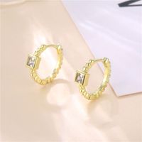 Simple Small Square Zircon Copper Plated Earrings Wholesale Nihaojewelry main image 2