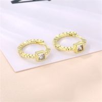 Simple Small Square Zircon Copper Plated Earrings Wholesale Nihaojewelry main image 4