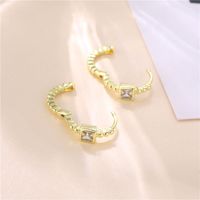 Simple Small Square Zircon Copper Plated Earrings Wholesale Nihaojewelry main image 5