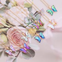 Fashion Butterfly Metal Plating Glass 18K Gold Plated Women'S main image 6