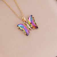 Fashion Butterfly Metal Plating Glass 18K Gold Plated Women'S main image 3