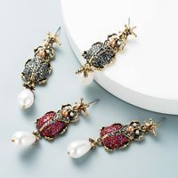 Retro Acrylic Imitation Pearl Insect Earrings Wholesale Nihaojewelry main image 1