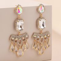 Baroque Rhinestone Crystal Drop Earrings Wholesale Nihaojewelry main image 1
