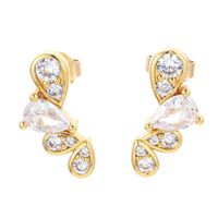 Simple Style Geometric Copper Plating Zircon Earrings main image 1